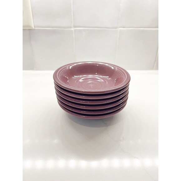 6 Fiesta Ware Heather Maroon Purple Fruit Bowls 5” Discontinued 2006-2008 - Picture 1 of 6